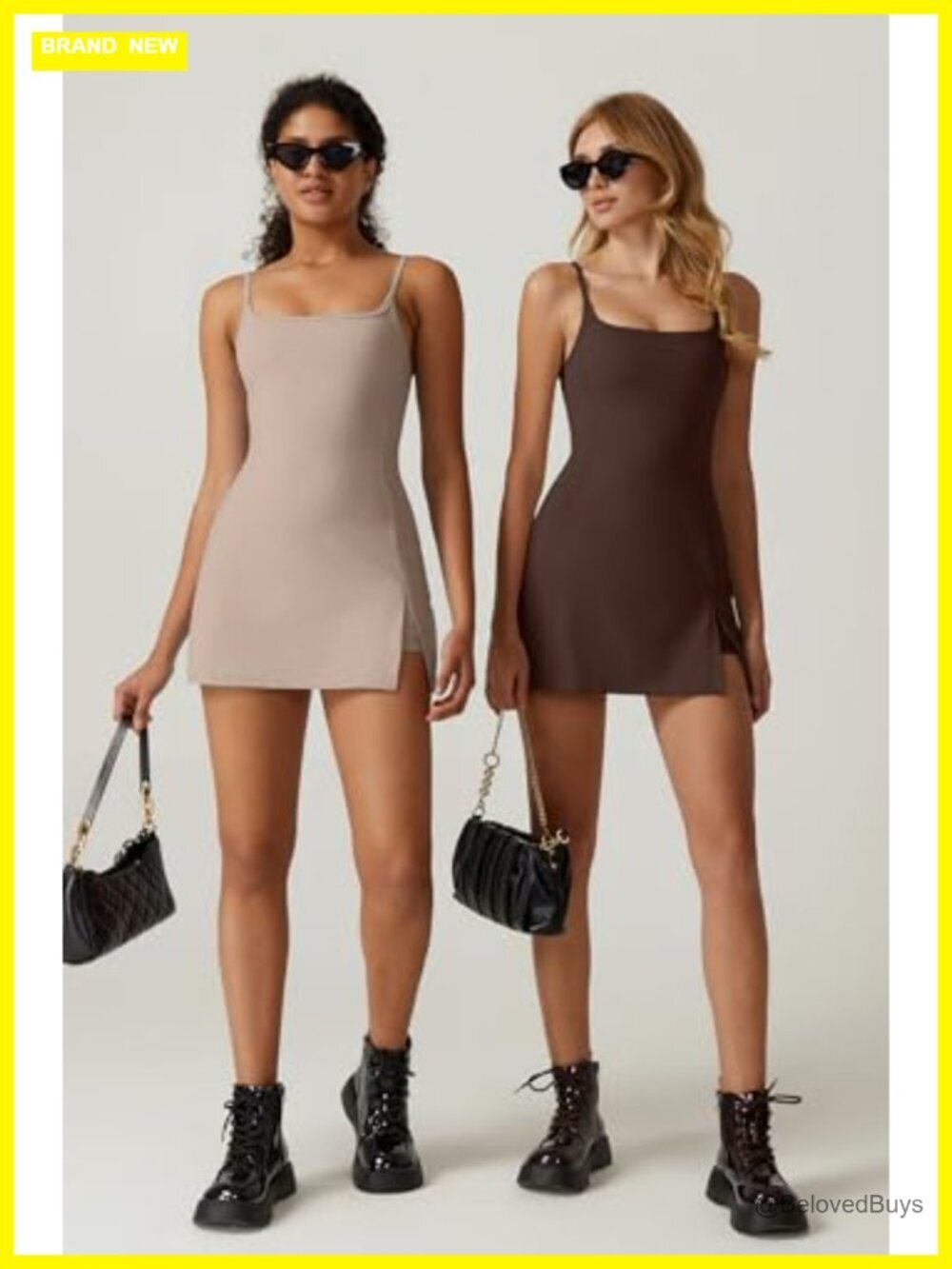 Women's Tennis Dress with Built-in Shorts & Side Slit - Activewear - Picture 6 of 6
